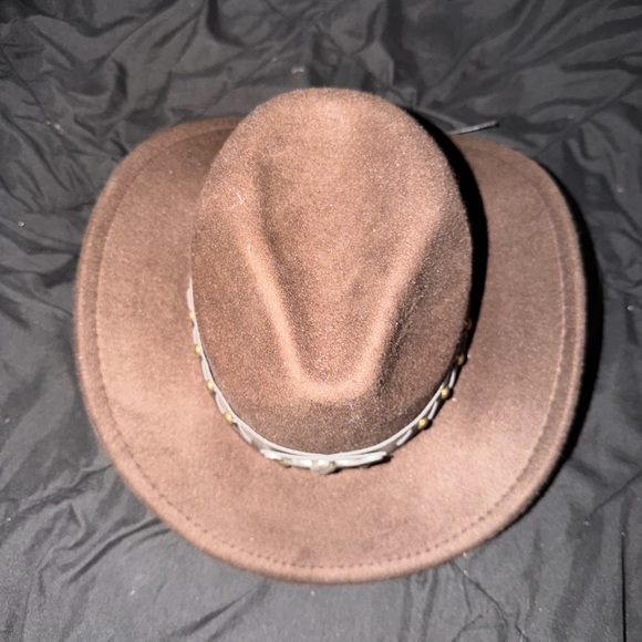 SHEIN Brown Western Hat with Bullhead Detail - Picture 2 of 6
